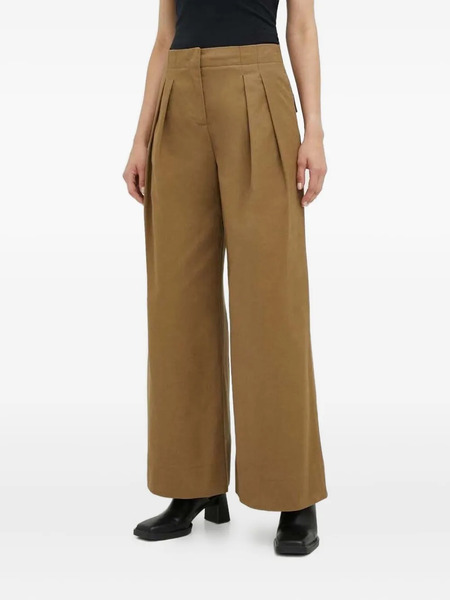  Lovechild Pleated-front Wide-leg Trousers - Brown 