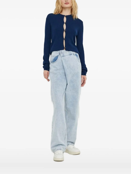  Lovechild Ribbed Button Cardigan - Blue 