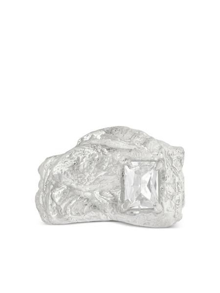  Loveness Lee Kai Textured White Sapphire Ring - Silver 
