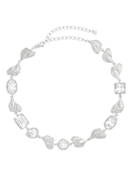  Loveness Lee Mea Sterling Silver Leaf-shaped Crystal Necklace 