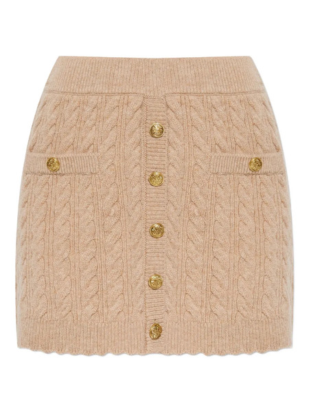  Loveshackfancy Berritt Cable-knit Button Mini Skirt - Neutrals 