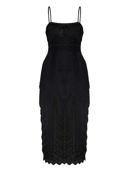  Loveshackfancy Celadine Lace-insert Midi Dress - Black 