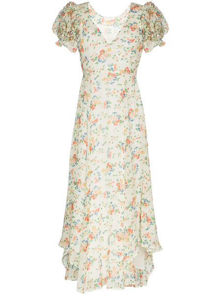  Loveshackfancy Clemence Floral-print Maxi Dress - Neutrals 
