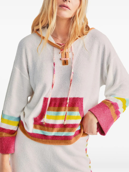  Loveshackfancy Fenmore Striped Hoodie - White 