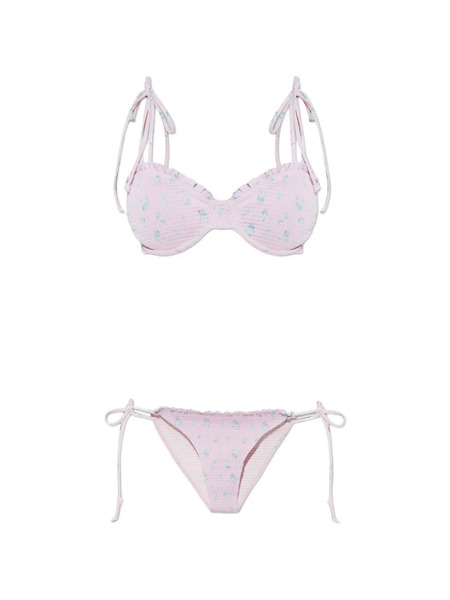  Loveshackfancy Floral Ruffled Bikin - Pink 