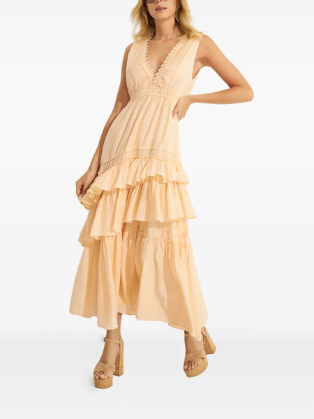  Loveshackfancy Jordie Ruffled Maxi Dress - Neutrals 