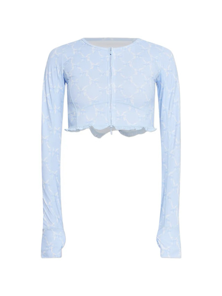  Loveshackfancy Laudie Ruffle Long-sleeve Top - Blue 
