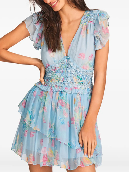  Loveshackfancy Marisela Midi Dress - Blue 