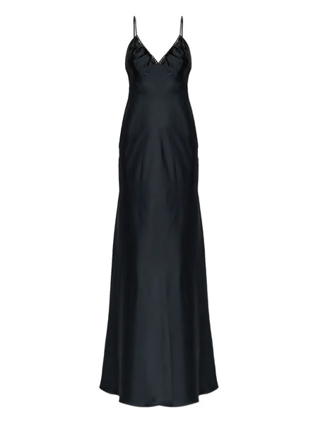  Loveshackfancy Mystara Embellished Strap Maxi Dress - Black 