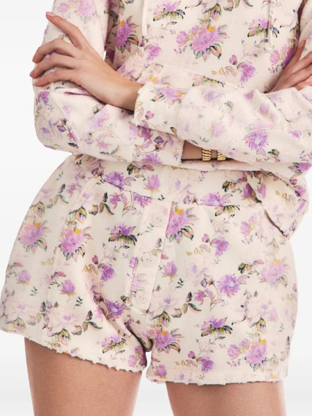 Loveshackfancy Renato Floral Frayed Shorts - Neutrals 
