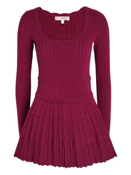  Loveshackfancy Ribbed Mini Dress - Red 