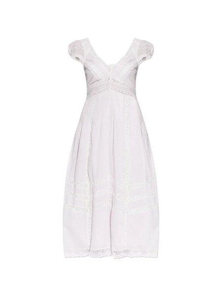  Loveshackfancy Suvi Lace V-neck Midi Dress - Pink 