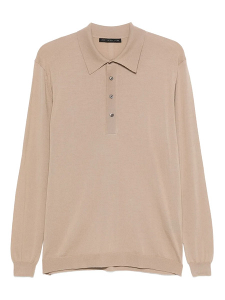  Low Brand Long-sleeved Buttoned Polo Shirt - Neutrals 