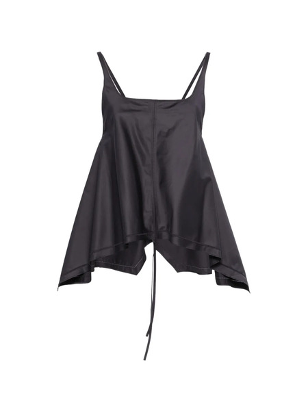  Low Classic A-line Tie-back Blouse - Blue 