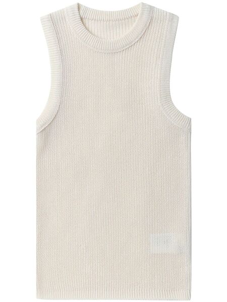  Low Classic Crew-neck Sleeveless Knitted Top - Neutrals 