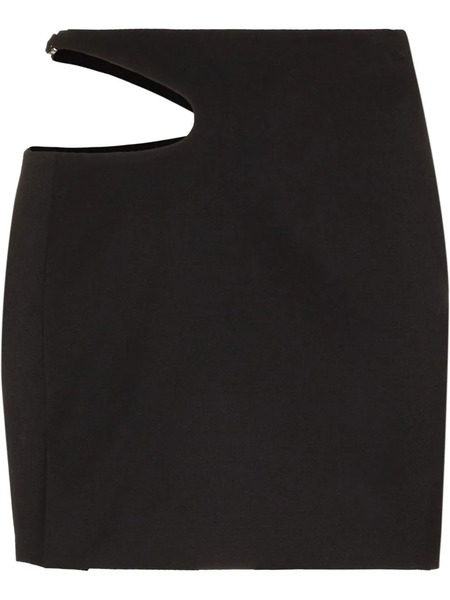  Low Classic Curve Hole Cut-out Detail Mini Skirt - Black 