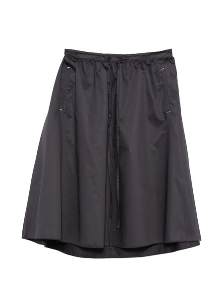  Low Classic Drawstring Cotton Midi Skirt - Blue 