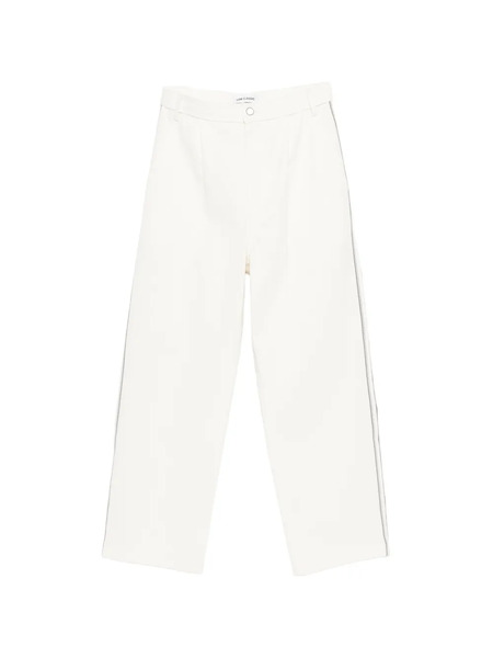  Low Classic Drawstring Stripe-detail Trousers - Neutrals 