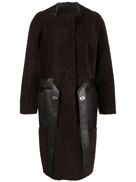  Low Classic Faux-leather Zip-up Coat - Brown 