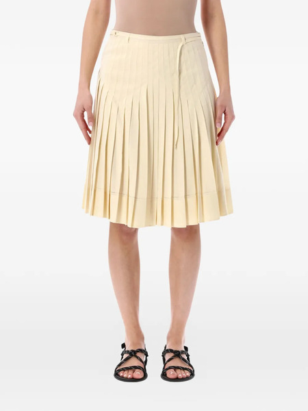  Low Classic Pleated Midi Skirt - Yellow 