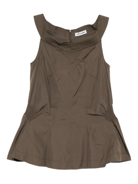  Low Classic Shirred Blouse Top - Green 