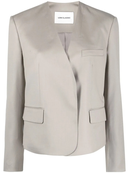  Low Classic Single-breasted Collarless Blazer - Neutrals 