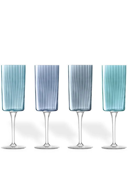  Lsa International Gems Champagne Flute (set Of Four) - Blue 