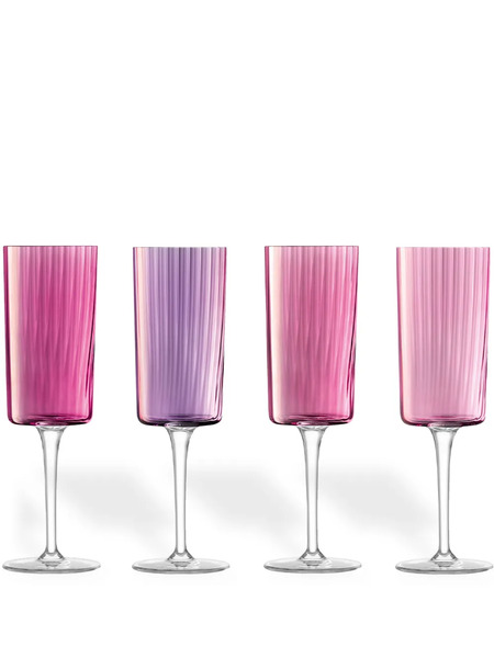  Lsa International Gems Champagne Flutes (set Of Four) - Pink 