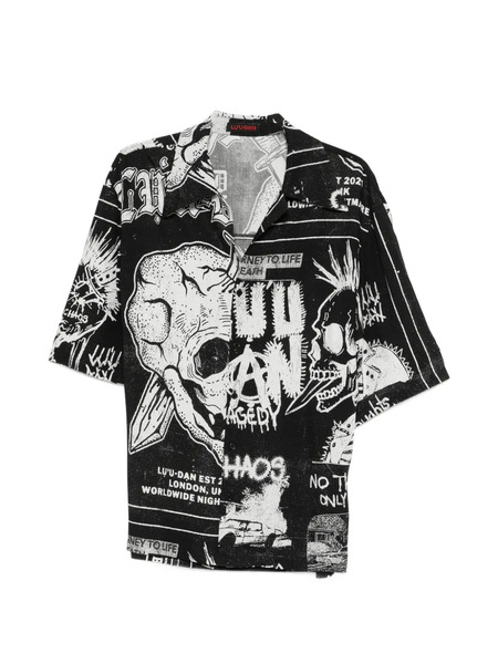  LỰu ĐẠn Skull-print Shirt - Black 