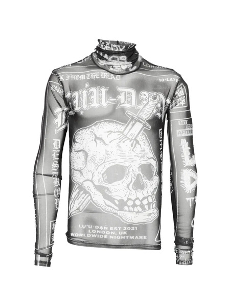  LỰu ĐẠn Skull-print T-shirt - Black 