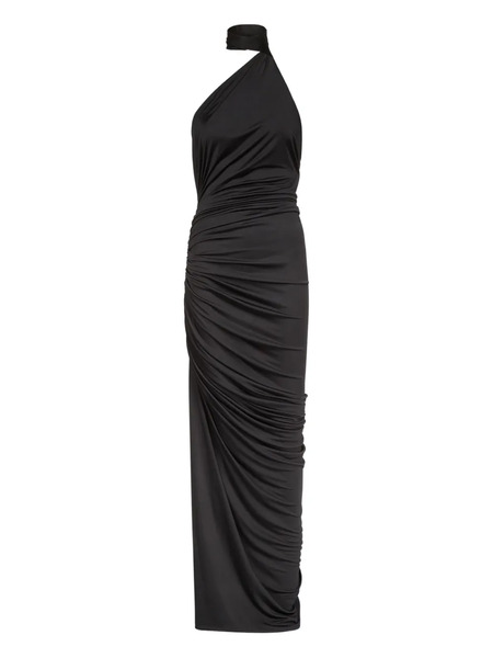  Ludovic De Saint Sernin Halter Ruched Maxi Dress - Black 