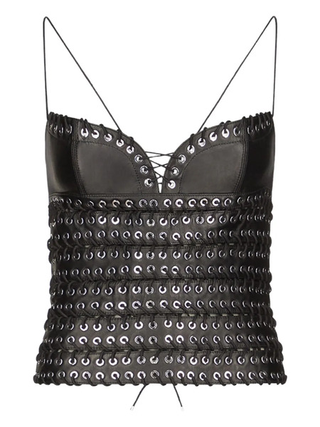  Ludovic De Saint Sernin Lee Leather Top - Black 
