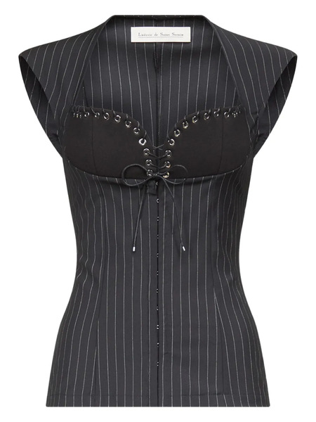  Ludovic De Saint Sernin Robin Pinstripe Top - Grey 