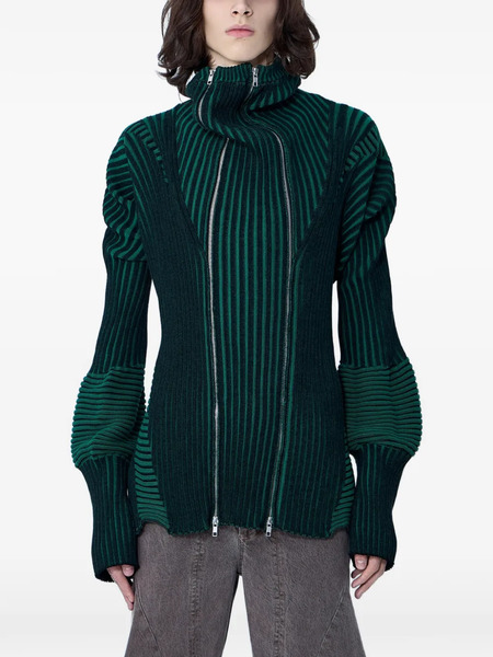  Lueder Ribbed Zip-up Jacket - Green 