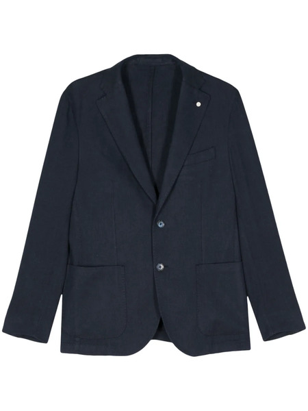  Luigi Bianchi Mantova Herringbone Blazer - Blue 
