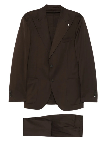  Luigi Bianchi Mantova Pocket Buttoned Suit - Brown 