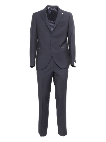 Luigi Bianchi Mantova Scalloped-detail Suit - Grey 
