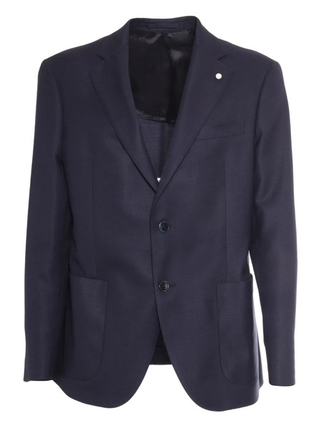  Luigi Bianchi Mantova Two-button Patch-pocket Blazer - Blue 