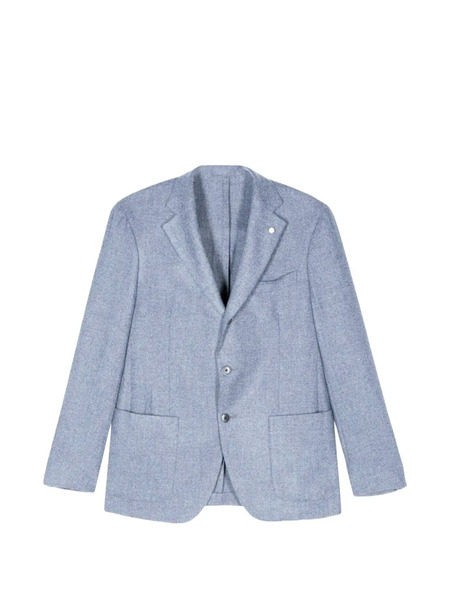  Luigi Bianchi Notched-lapels Single-breasted Wool Blazer - Blue 