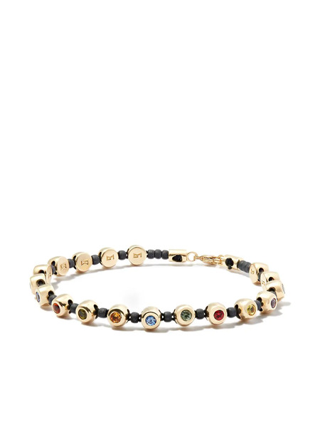  Luis Morais 14kt Yellow Gold Beaded Rainbow Sapphire Bracelet 