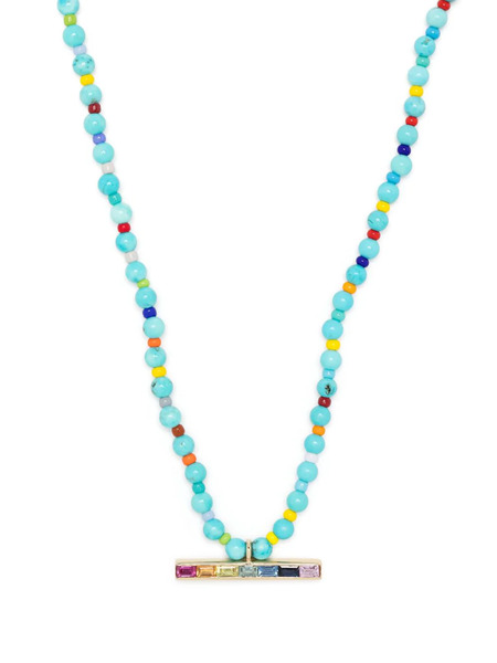  Luis Morais 14kt Yellow Gold T-bar Bead Necklace 