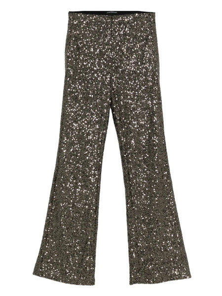  Luisa Cerano Sequinned Flared Trousers - Grey 