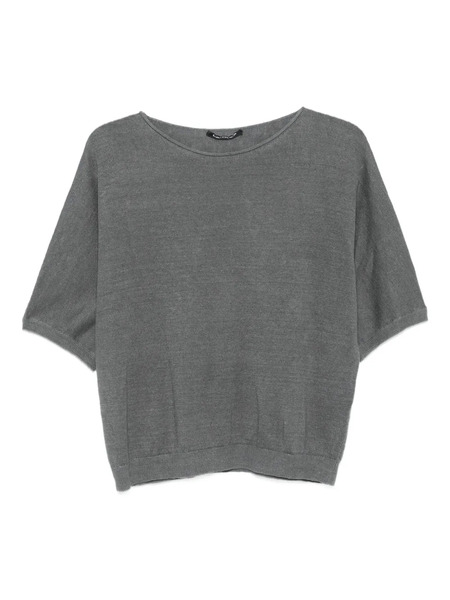  Luisa Cerano Short-sleeves Linen Top - Grey 