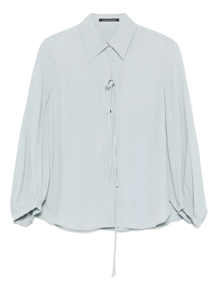  Luisa Cerano Tie-neck Balloon-sleeve Blouse - Blue 