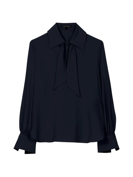  Luisa Cerano Tie-neck Blouse - Blue 