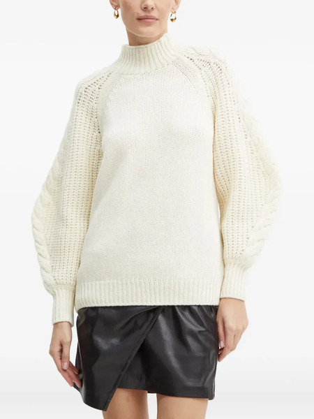  Luisa Spagnoli Cable-knit Balloon-sleeve Sweater - White 