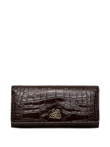  Luisa Spagnoli Croc-embossed Clutch Bag - Brown 