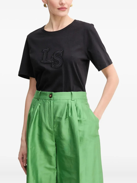  Luisa Spagnoli Embroidered-logo T-shirt - Black 