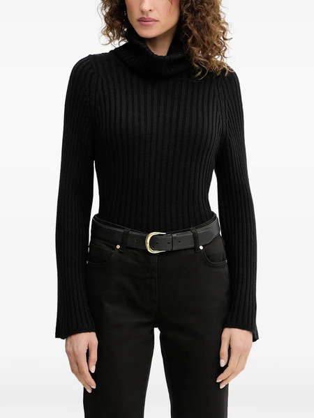  Luisa Spagnoli Maura Ribbed Roll-neck Sweater - Black 