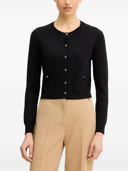  Luisa Spagnoli Merletti Cropped Cardigan - Black 